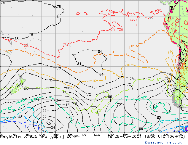 Géop./Temp. 925 hPa ECMWF mar 28.05.2024 18 UTC