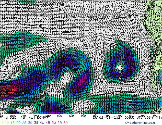 Wind 925 hPa ECMWF zo 02.06.2024 00 UTC