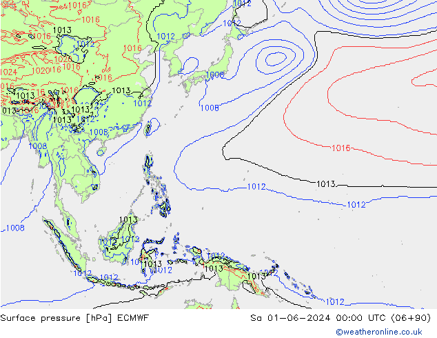 pression de l'air ECMWF sam 01.06.2024 00 UTC