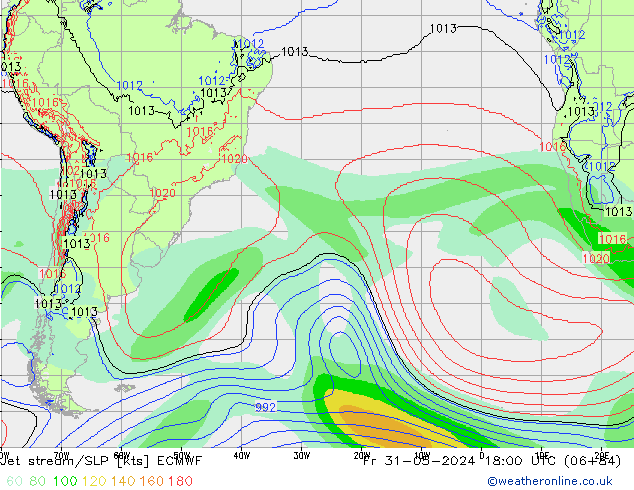 Straalstroom/SLP ECMWF vr 31.05.2024 18 UTC