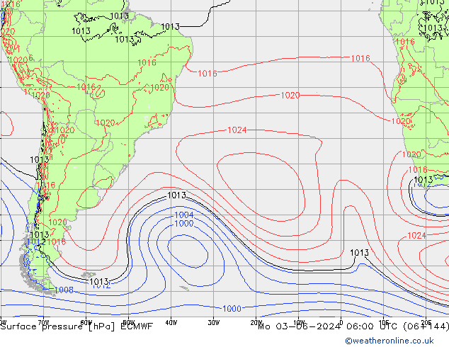 pression de l'air ECMWF lun 03.06.2024 06 UTC