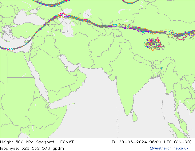 Géop. 500 hPa Spaghetti ECMWF mar 28.05.2024 06 UTC