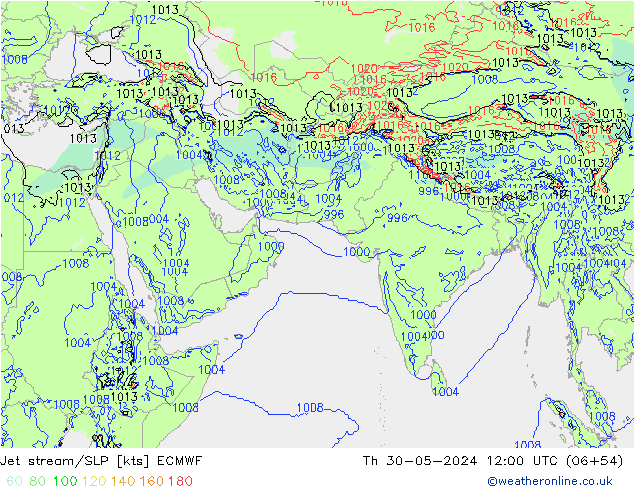Jet stream/SLP ECMWF Th 30.05.2024 12 UTC