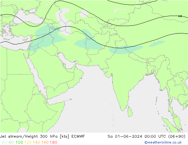 Jet stream/Height 300 hPa ECMWF So 01.06.2024 00 UTC