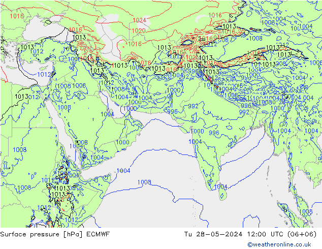 Surface pressure ECMWF Tu 28.05.2024 12 UTC