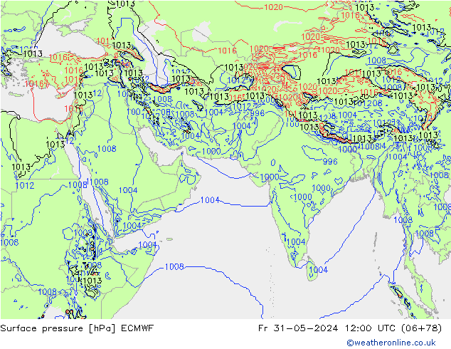 приземное давление ECMWF пт 31.05.2024 12 UTC