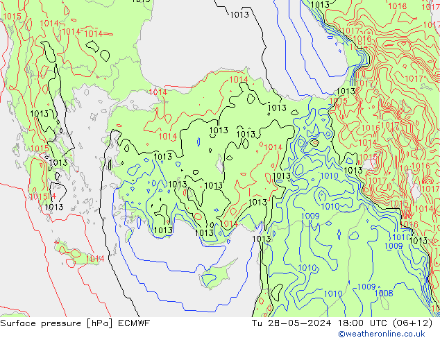 pressão do solo ECMWF Ter 28.05.2024 18 UTC