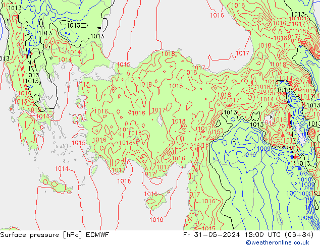 ciśnienie ECMWF pt. 31.05.2024 18 UTC