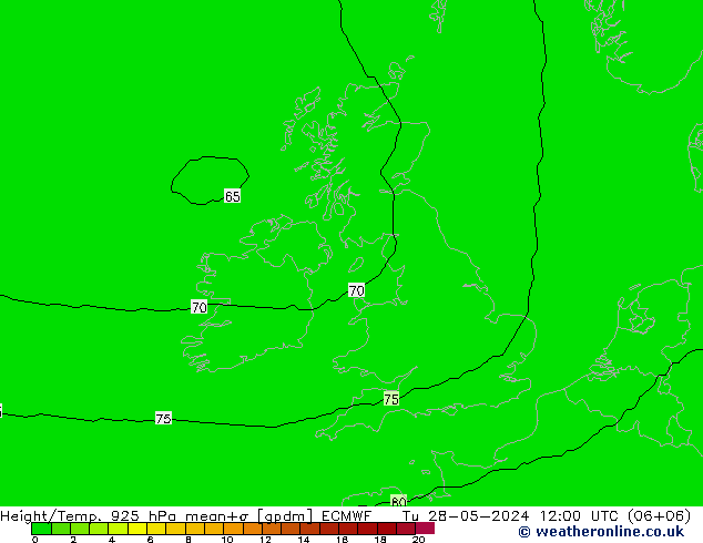 Yükseklik/Sıc. 925 hPa ECMWF Sa 28.05.2024 12 UTC