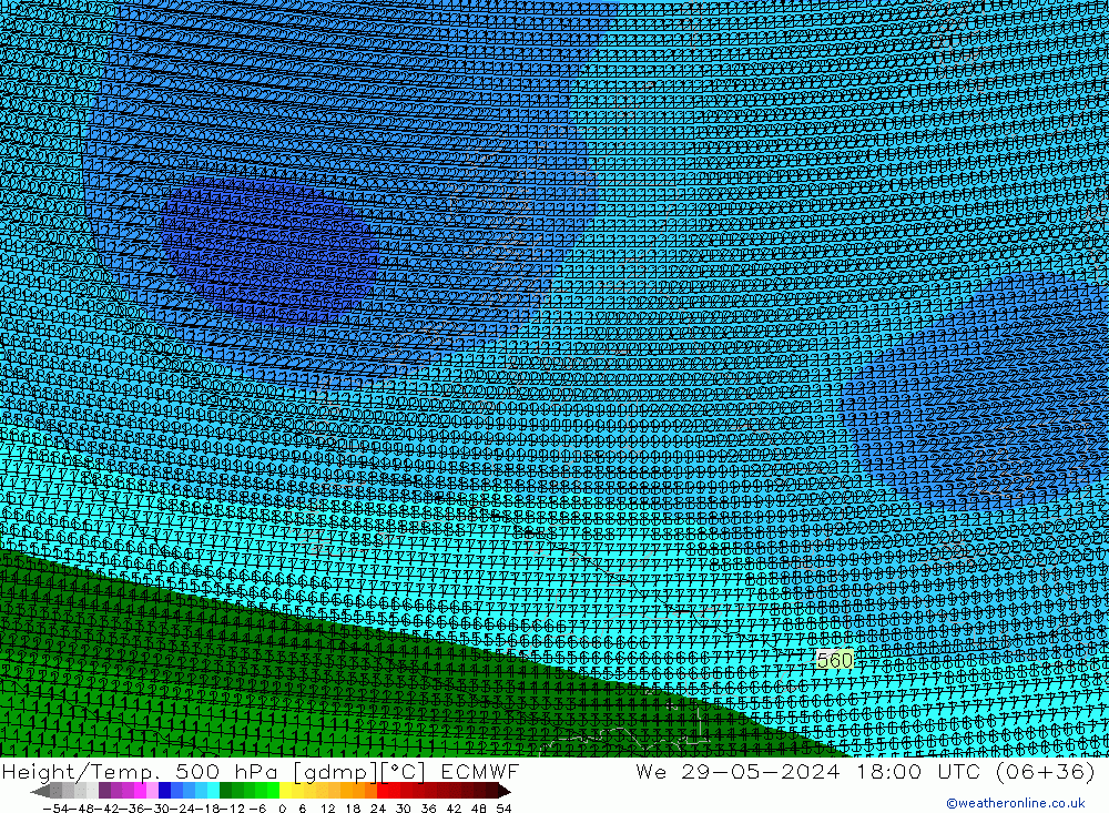 Géop./Temp. 500 hPa ECMWF mer 29.05.2024 18 UTC