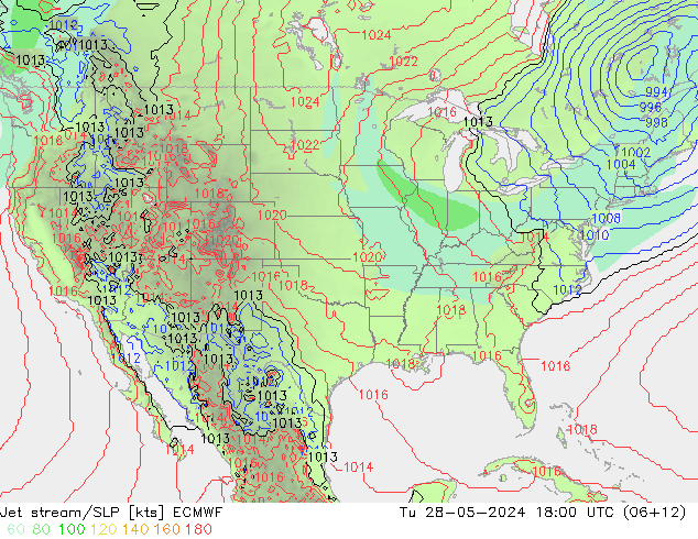 Jet stream/SLP ECMWF Tu 28.05.2024 18 UTC