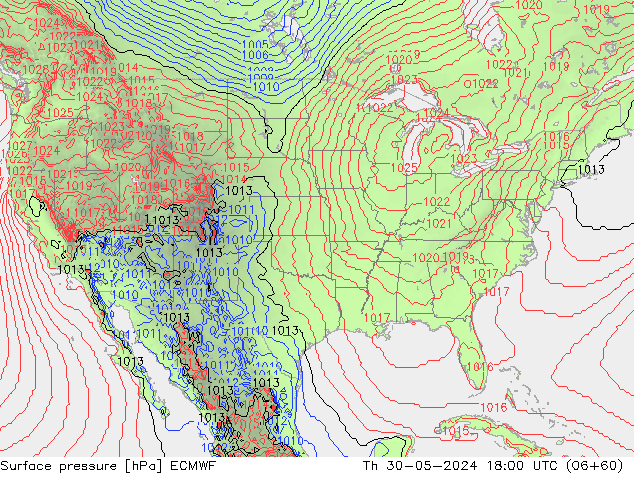 Yer basıncı ECMWF Per 30.05.2024 18 UTC