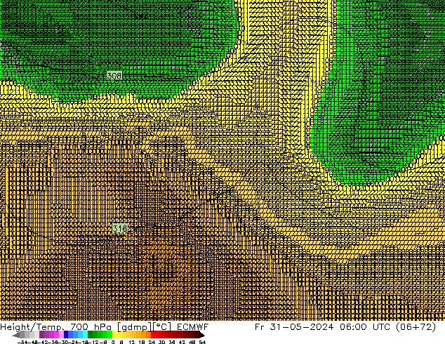 Height/Temp. 700 hPa ECMWF  31.05.2024 06 UTC