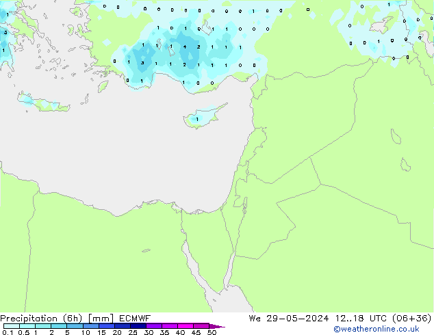 Precipitação (6h) ECMWF Qua 29.05.2024 18 UTC