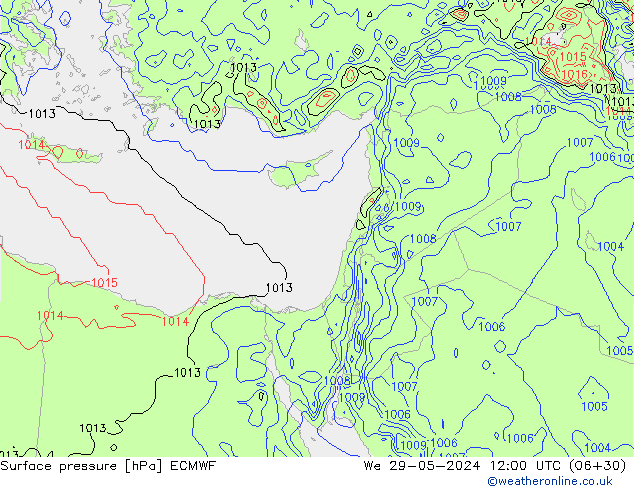 Surface pressure ECMWF We 29.05.2024 12 UTC