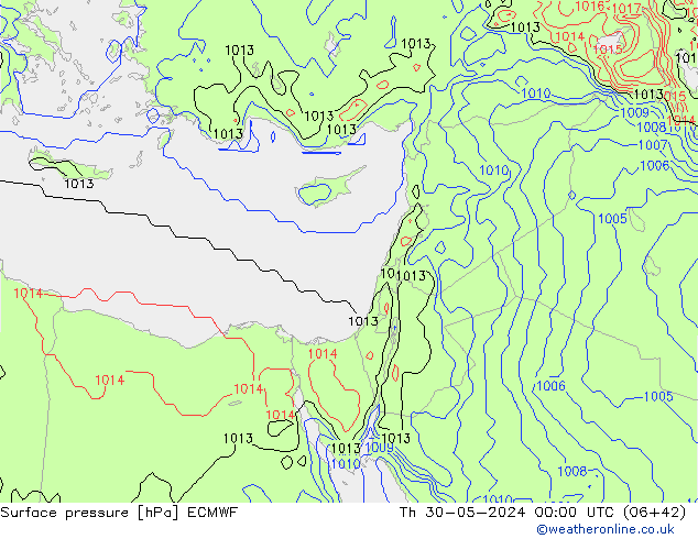 Surface pressure ECMWF Th 30.05.2024 00 UTC