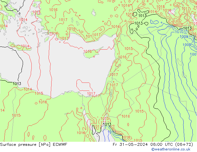 pression de l'air ECMWF ven 31.05.2024 06 UTC
