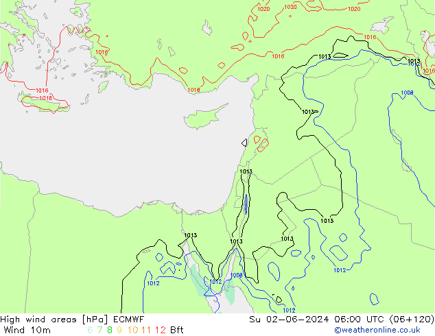 High wind areas ECMWF Su 02.06.2024 06 UTC