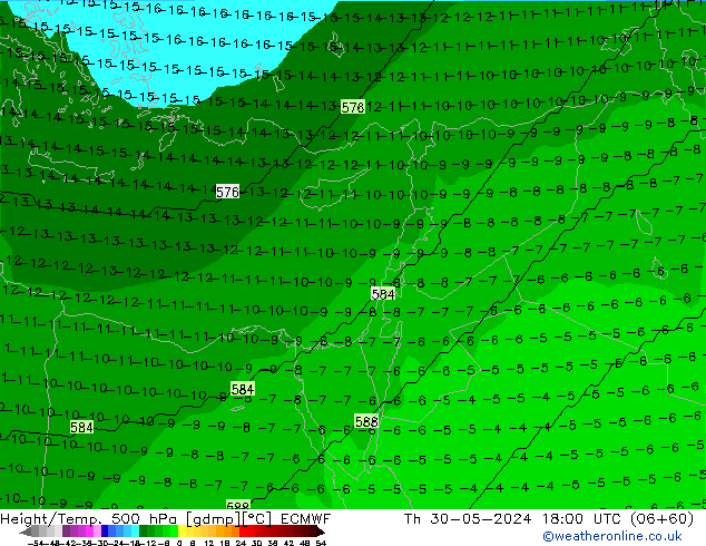 Géop./Temp. 500 hPa ECMWF jeu 30.05.2024 18 UTC