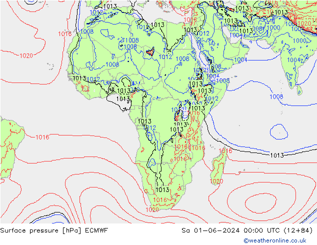 Yer basıncı ECMWF Cts 01.06.2024 00 UTC