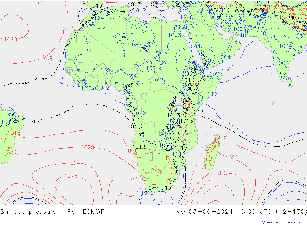 ciśnienie ECMWF pon. 03.06.2024 18 UTC