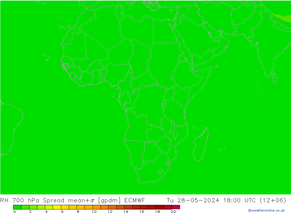 RV 700 hPa Spread ECMWF di 28.05.2024 18 UTC