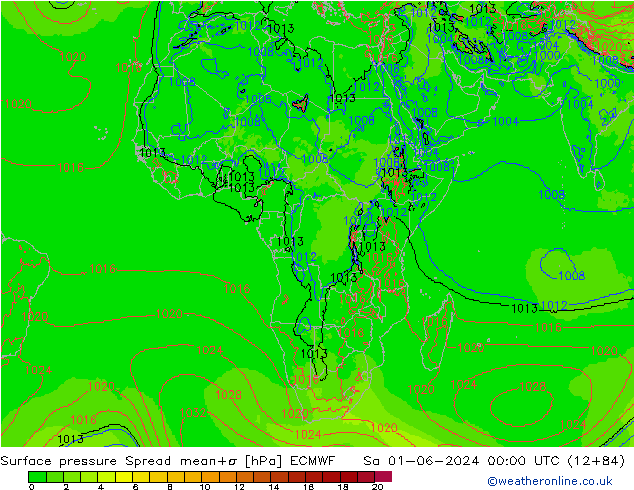 pression de l'air Spread ECMWF sam 01.06.2024 00 UTC