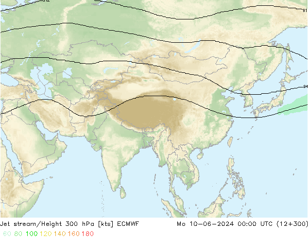 Jet stream ECMWF Seg 10.06.2024 00 UTC