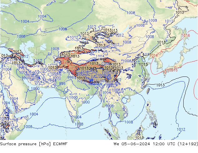 ciśnienie ECMWF śro. 05.06.2024 12 UTC