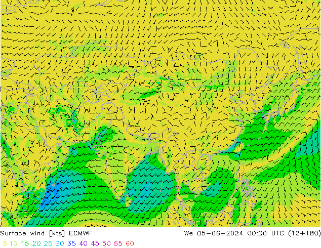 Surface wind ECMWF We 05.06.2024 00 UTC