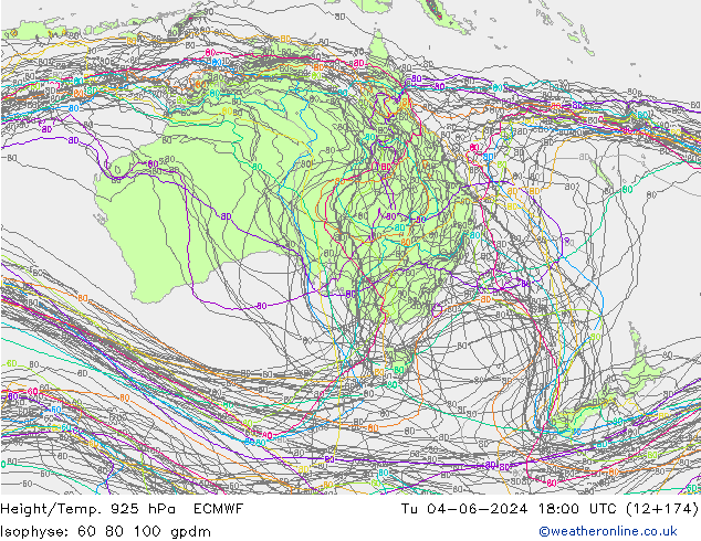 Yükseklik/Sıc. 925 hPa ECMWF Sa 04.06.2024 18 UTC