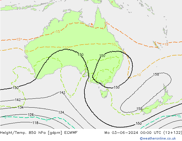 Height/Temp. 850 hPa ECMWF  03.06.2024 00 UTC