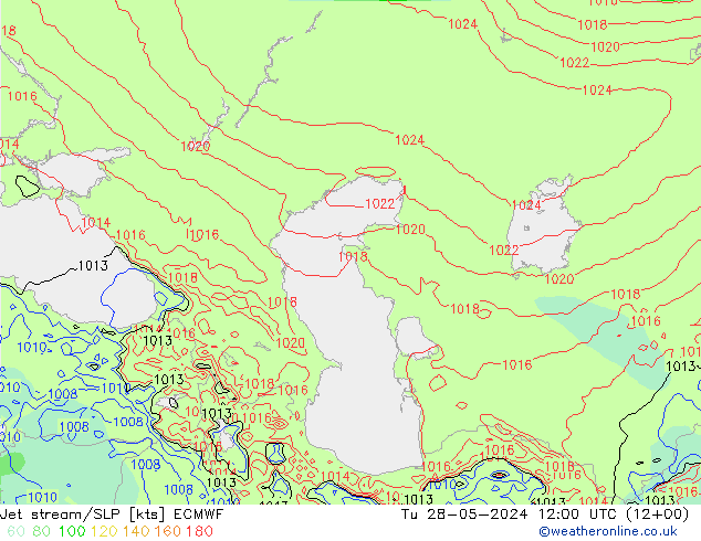 Jet Akımları/SLP ECMWF Sa 28.05.2024 12 UTC