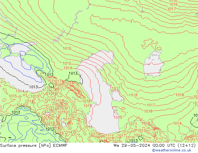 Surface pressure ECMWF We 29.05.2024 00 UTC