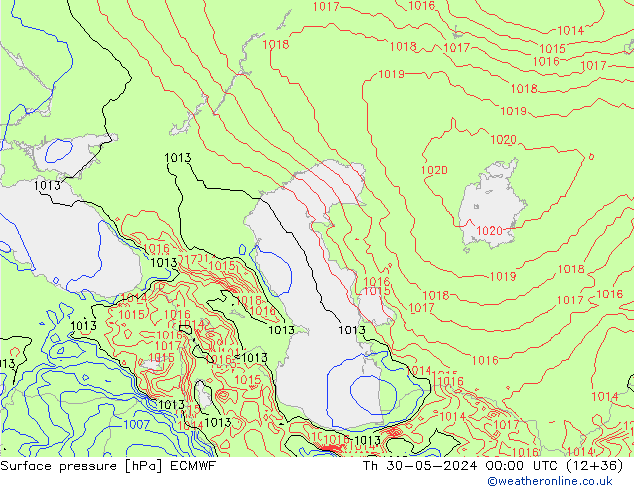 ciśnienie ECMWF czw. 30.05.2024 00 UTC