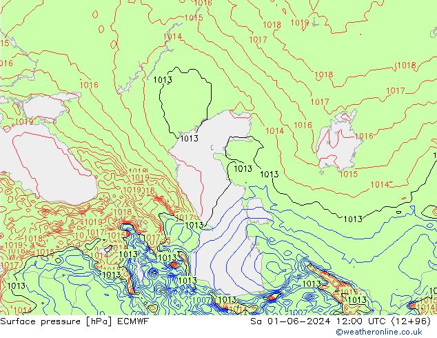 pression de l'air ECMWF sam 01.06.2024 12 UTC