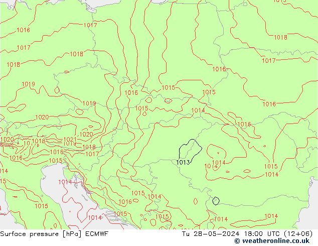 Bodendruck ECMWF Di 28.05.2024 18 UTC