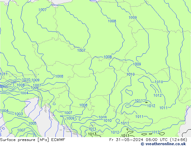 Luchtdruk (Grond) ECMWF vr 31.05.2024 06 UTC