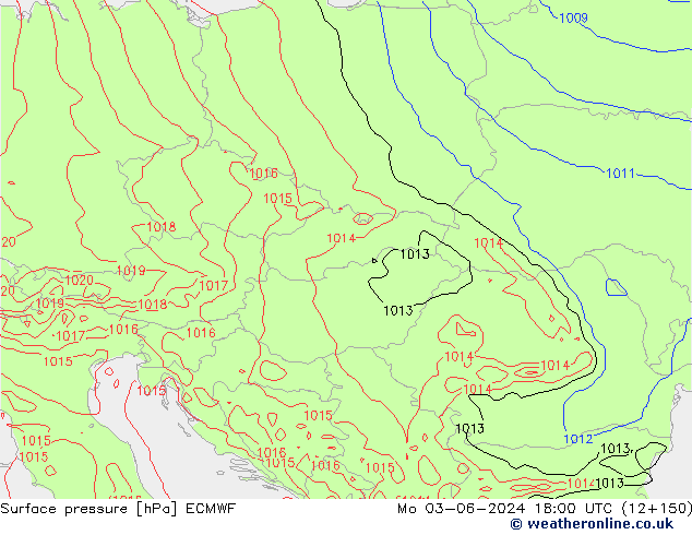 Luchtdruk (Grond) ECMWF ma 03.06.2024 18 UTC