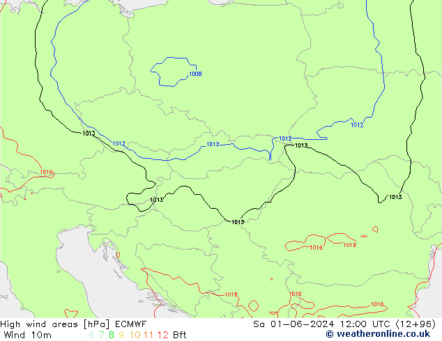 High wind areas ECMWF Sa 01.06.2024 12 UTC