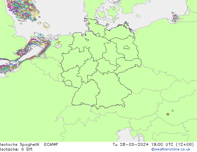 Isotaca Spaghetti ECMWF mar 28.05.2024 18 UTC