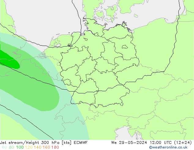 Corrente a getto ECMWF mer 29.05.2024 12 UTC