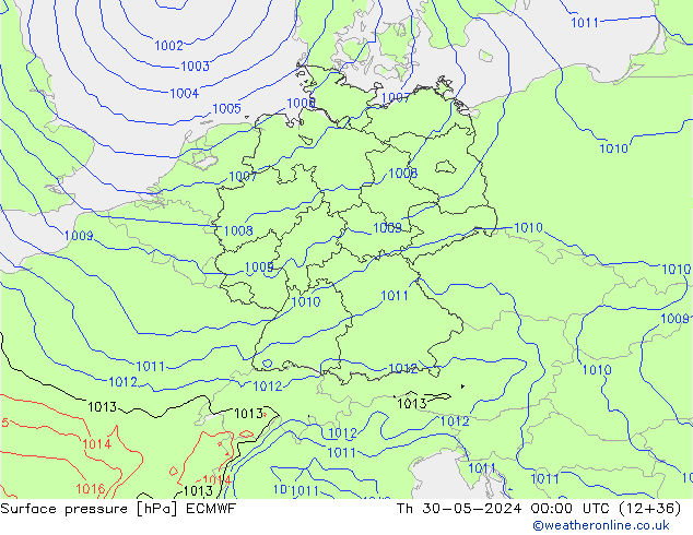 приземное давление ECMWF чт 30.05.2024 00 UTC