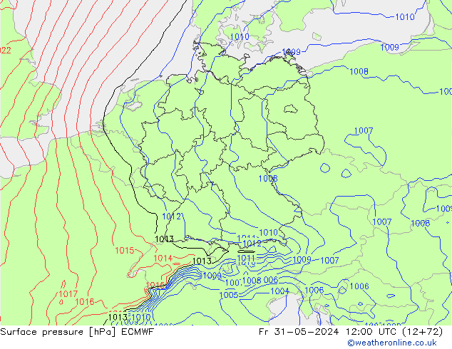 Yer basıncı ECMWF Cu 31.05.2024 12 UTC