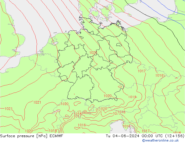 Yer basıncı ECMWF Sa 04.06.2024 00 UTC