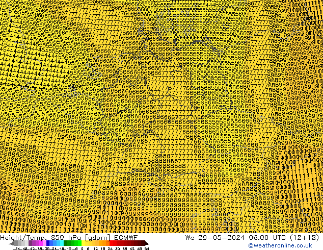 Height/Temp. 850 hPa ECMWF St 29.05.2024 06 UTC