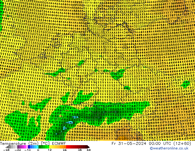 карта температуры ECMWF пт 31.05.2024 00 UTC
