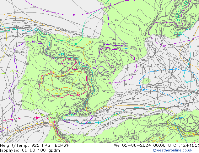 Height/Temp. 925 hPa ECMWF St 05.06.2024 00 UTC