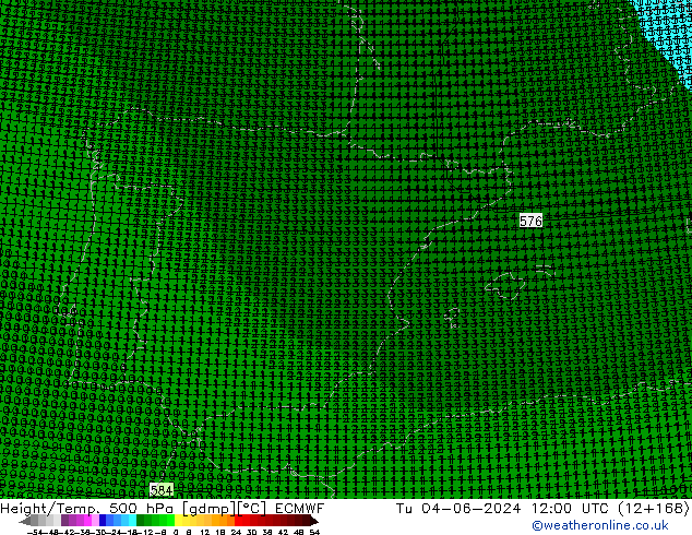Yükseklik/Sıc. 500 hPa ECMWF Sa 04.06.2024 12 UTC