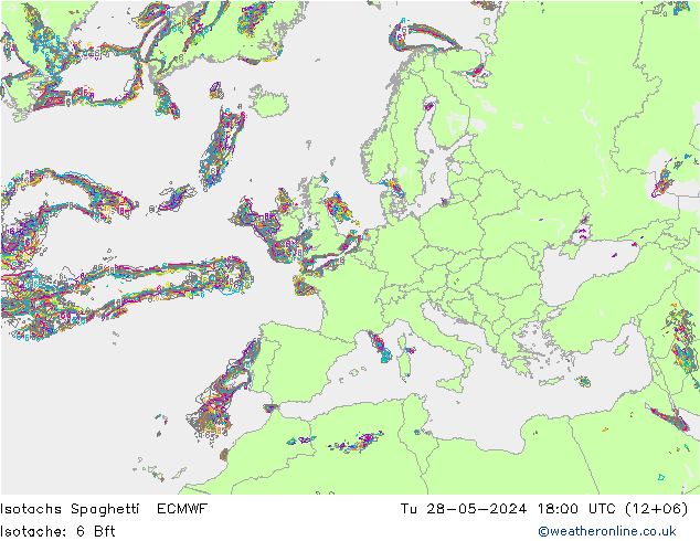 Isotachen Spaghetti ECMWF di 28.05.2024 18 UTC